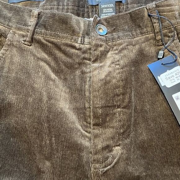 The Men's Store Men's Brown Corduroy Pants, Straight Leg, Size 34Wx32L - Picture 4 of 10